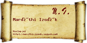 Maróthi Izsák névjegykártya